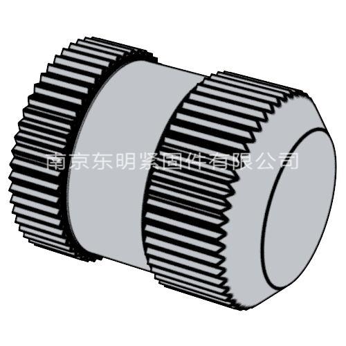 DIN 16903(Q) - 1974 滾花通孔中間帶槽鑲?cè)肼菽?封閉型 Q型