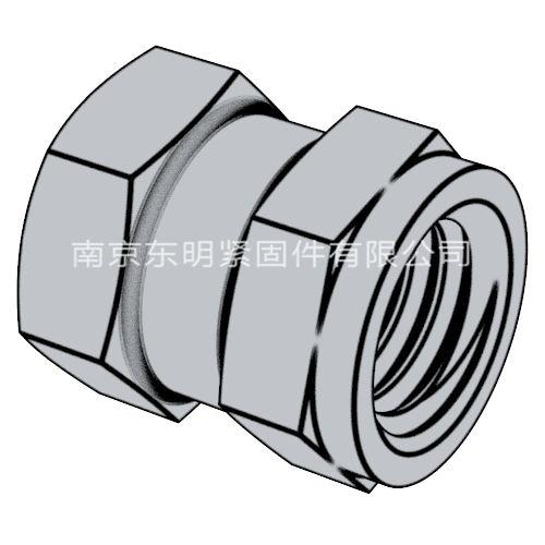 DIN 16903(G) - 1974 六角通孔中間帶槽臺階鑲?cè)肼菽?帶密封墊圈 G型